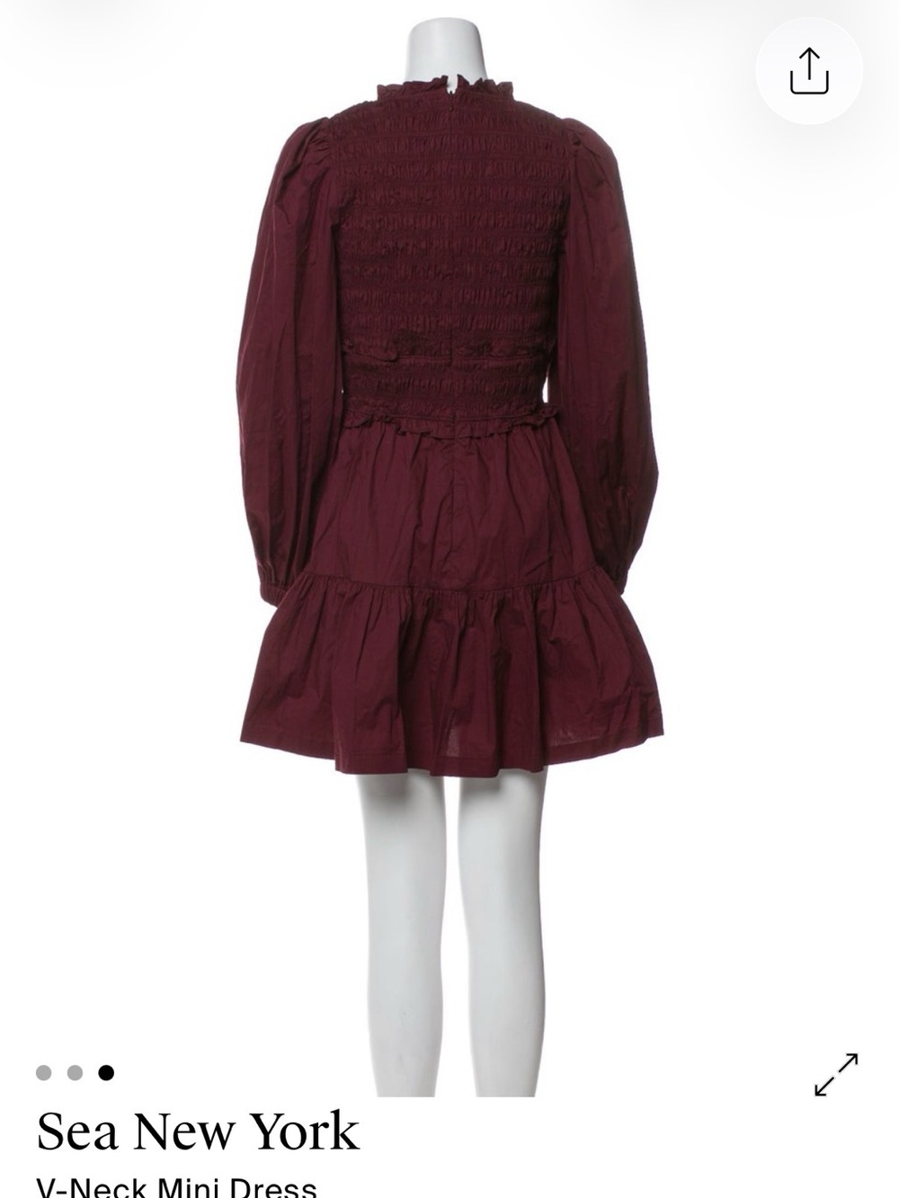 Sea New York Burgundy Tiered Mini Dress